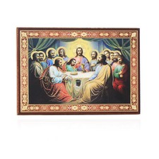Das Letzte Abendmahl Holz Ikone 6x8cm christlich orthodox 11404