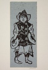 Willem Grimm (1904-1986) Holzschnitt RUMMELPOTTKIND