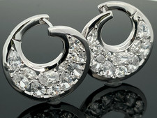 CREOLEN AUS 925/- SILBER RHODINIERT MIT ZIRKONIA SCHMUCKJAGD