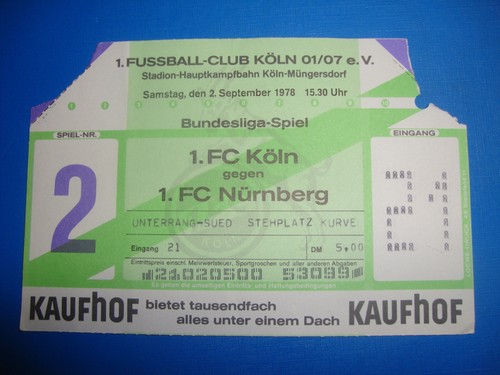 Ticket köln 1 - 78/79, fc