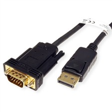 DisplayPort-VGA Kabel, DP Stecker - VGA Stecker, schwarz, 1,5 m