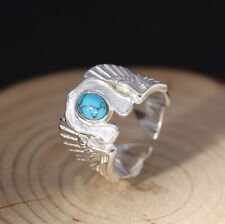 I07 Ring Engel Engelsflügel Silber 925 mit Türkis Gr. 19 - 21 größenverstellbar