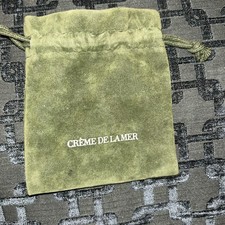 Creme De La Mer Grün Samt Make Up Kosmetik Kulturbeutel Kordelzug Tasche NEU
