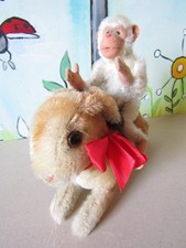 Steiff Hase Hoppy und Affe Jocko, beide mit Knopf, 50er-J., top!