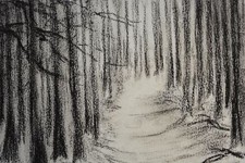 Alte Kohle Zeichnung auf