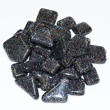 Glassteine Mosaik Soft schwarz glitter polygonal