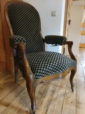 antik Stuhl Armlehner Louis Philippe Sessel Klapp Funktion Lehne verstellbar