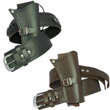 Cowboy Western Revolver Single Gun Holster Gürtel schwarz braun Echtleder