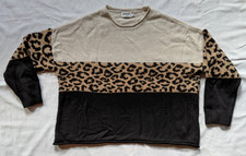 Only Damen Pullover, Größe L, Leopardenmuster, Acryl Polyester