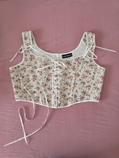 Scarlet Darkness Damen Renaissance Vintage Korsett Corsage mit Blumendruck