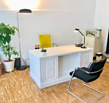 Gründerzeit Schreibtisch weiß lackiert Eiche massiv