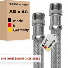 Flexschlauch AG x AG Edelstahl Panzerschlauch Sanitär Heizung Hauswasserwerk