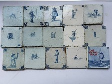 SAMMLUNG 14x BAROCK FLIESEN KACHEL 18 TES JHDT NIEDERLANDE