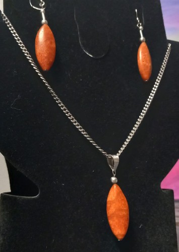 Edelstein schmuckset koralle - edelstein,