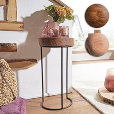 FineBuy Beistelltisch Massiv