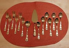 Besteck Set für 6 Pers. ähnlich Rosenmotiv 15Teile (vergoldet ?)