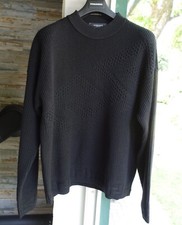 VERSACE SWEATER 52 pullover wool gianni donatella black knit greca