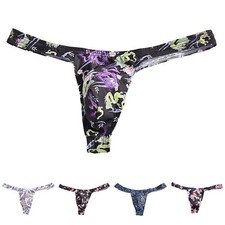Herren Low Waist G String Unterwäsche Atmungsaktiv Tanga mit Bequemem Beutel