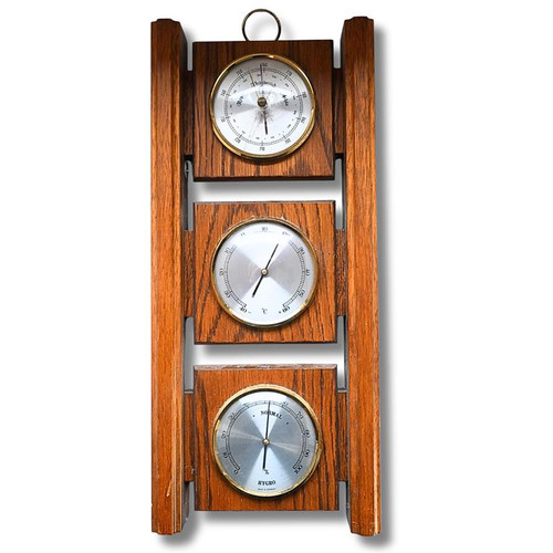 Vintage wetterstation aus holz - vintage,