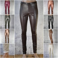 ♥️ NORFY Kunstleder Matter Glanz Hohe Taille Lederimitat Leggings Gefüttert Hose
