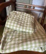 Vintage Bettwäsche Grün Kariert Baumwolle Landhaus Shabby 2 Teilig 135 X 180