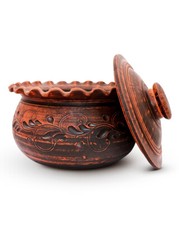 Teigtaschen Tontopf mit Deckel