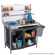 XL Campingküche mit Arbeitsplatte/Spülbecken/Gewürzregal Campingschrank NEU