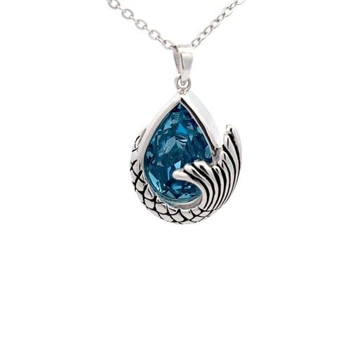 Sterling silber meerjungfrau - silber,