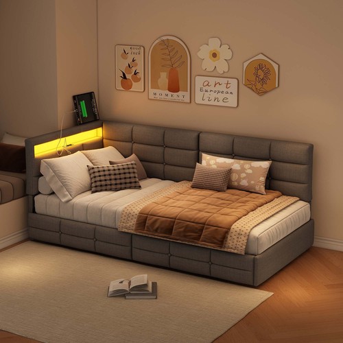 Schlafsofa 90x200cm mit led - schlafsofa, led/