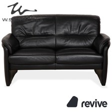 Willi Schillig Leder Zweisitzer Schwarz Sofa Couch