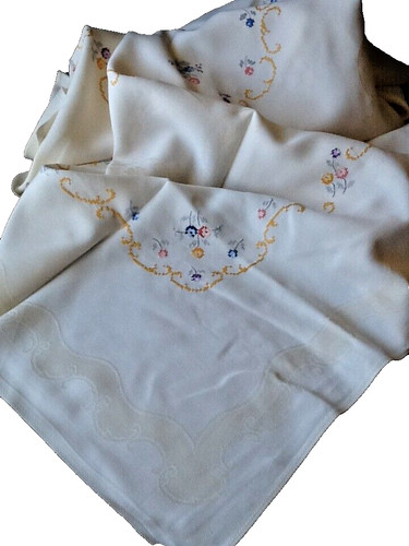 Edle stoff tischdecke creme - tischdecke,