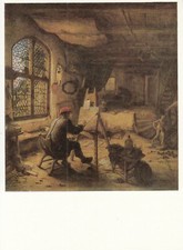 7/Postkarte - Adriaen van Ostade "Der Maler in seiner Werkstatt"