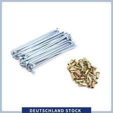 36stk Chrom Stahl 4mm Gewinde Dia 160mm Länge Motorrad Rad Speichen mit Nippel