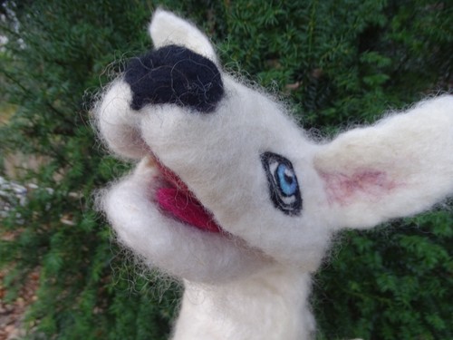 Handpuppe hund hündin gefilzt - handpuppe,