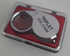 Lupe Juwelier Linse 30 x 21mm Vergrößerung ausschwenken praktisch klein mobil ++