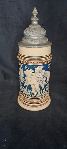 Alter bierkrug mit zinndeckel - alter,