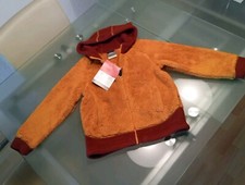 Jack WOLFSKIN Fleecejacke OUTDOOR Jacke GR 128 Kapuze Braun Rot neu Kinder