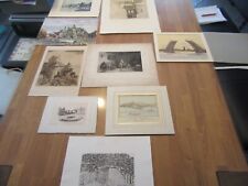 9 x alter Litho`s Lithographien Zeichnungen Radierungen Bilder tw. signiert rar