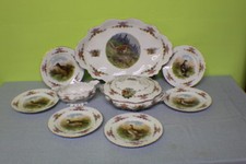 Porzellan Speise  Ess Service Wild Wald Jagt Motiv M&Z Austria Altrohlau * 6016