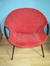 VINTAGE BALLON COCTAIL CHAIR Leder rot 60 er / 70 er Jahre Ledersessel Sessel
