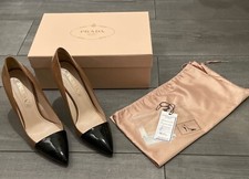 PRADA Damen High Heels Pumps/Peeptoes, Stilettos, Lackleder, braun, Größe 39
