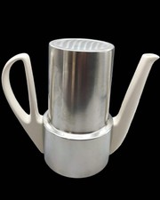 Vintage WMF Warmhalte-Kaffeekanne Keramik-Edelstahl 50er Jahre