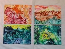 4 Encaustic Bilder 30x21