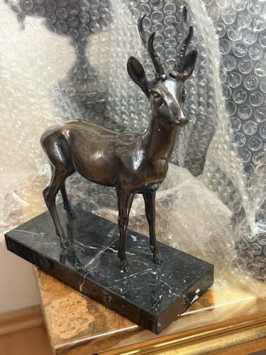 Metall bronze figur hirsch auf - metall,