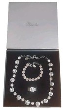 Pees Set/ Halskette, Armband, Ring Größe S/ Swarovski Kristalle NEUWERTIG 