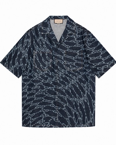 Gucci herren hemd blau - gucci,