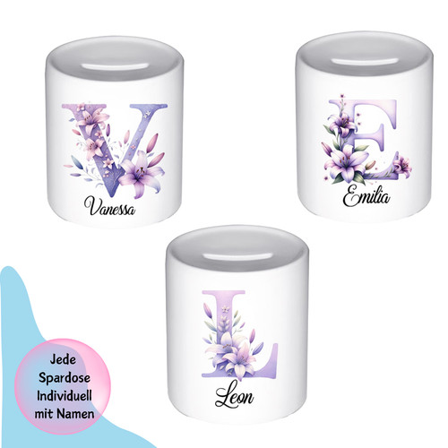 Bedruckte spardose mit lotus - bedruckte,