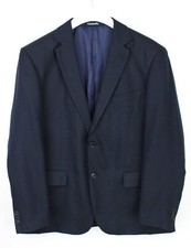 FALABELLA Blazer Herren XL Einreihig Mit Kerbkragen Gefüttert Gemustert Blau