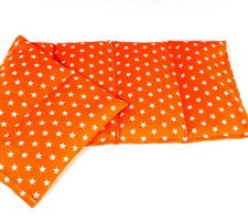 Dinkelkissen   60 x 20 cm  STERNE ORANGE Körnerkissen Wärmekissen 100 % BW