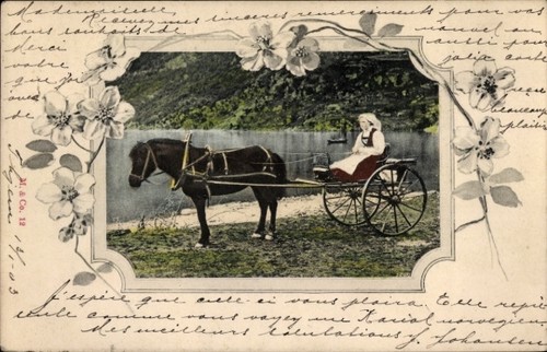 Passepartout frau in - ak,